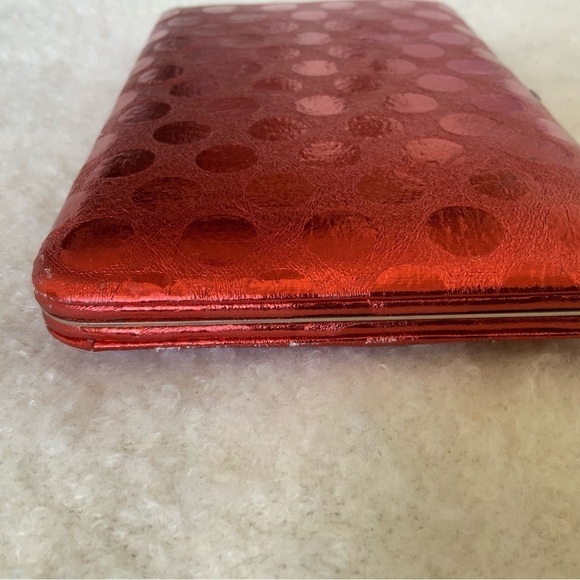 Vintage Metallic Red Clutch Bag Purse Glam Party Valentine’s Day - Picture 10 of 13